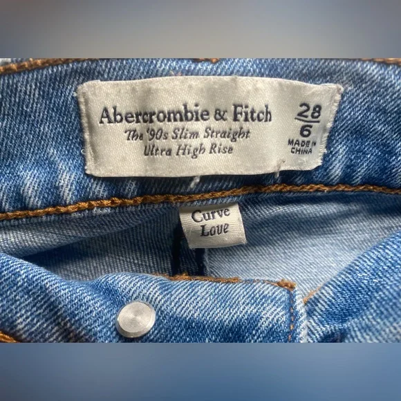 Abercrombie & Fitch Jeans Women’s 6/28 Blue Denim Curve Love Y2K 90s Preppy - Picture 6 of 14